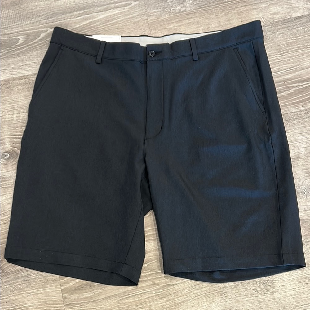 Men’s Flat Front Black Dress Shorts Tailored Fit
